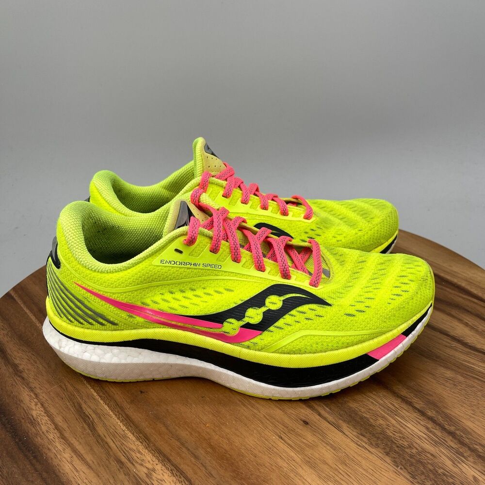 Saucony Endorphin Speed Shoes Womens Size 9.5 Neon Yellow Running Gym Sneakers